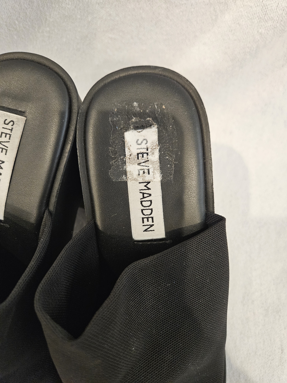 Steve Madden 37 Black Platform Slide Sandals Italy 90s Slinky 30 Mules 6.5 Y2K - Picture 4 of 7